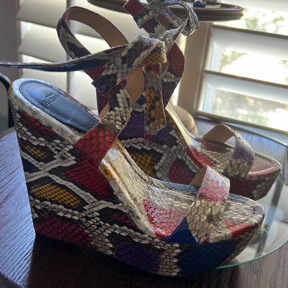 Alexandre Birman, 39.5 EU / 9 US, Snakeskin, Strappy Wedge Platform Shoes, EUC - Picture 13 of 13